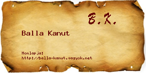 Balla Kanut névjegykártya